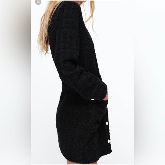 Zara tweeted mini dress in black - Picture 3 of 6